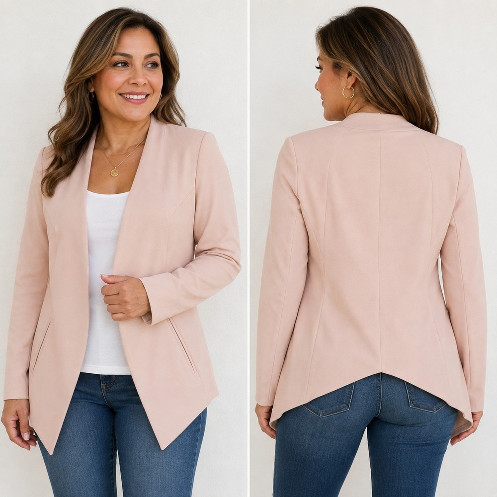 BCBGeneration Blush Pink Open-Front  Blazer Jacket Size XS NWT Org $118